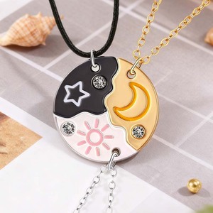 Friendship <strong>Necklaces</strong> <strong>for</strong> <strong>3</strong> | BFF Chains <strong>for</strong> <strong>3</strong> | Sun, Stars &amp; Moon Threesome <strong>Necklaces</strong> | Black, Gold &amp; Silver | Gifts <strong>for</strong> <strong>Sister</strong> - Product Image 4