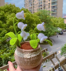 Maceta de Ganchillo Hecha a Mano, Maceta Tejida para Decoración del Hogar, Decoración de Plantas Artificiales para Oficina y Sala de Estar - Product Image 4