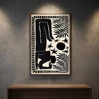 Peinture à l'huile personnalisée peinte à la main, art mural abstrait moderne minimaliste, peinture sur toile noir et blanc pour la maison