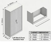 Armoire de classement à portes coulissantes en acier robuste avec serrure pour entrepôt et stockage industriel