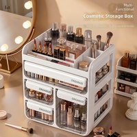 Organisateur de cosmétiques rotatif en plastique de luxe léger transfrontalier, boîte de rangement multifonctionnelle pour coiffeuse, anti-humidité et anti-poussière