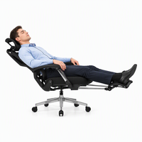 Chaise de bureau de direction ergonomique moderne confortable pivotante en maille à dossier haut avec support lombaire réglable et accoudoirs