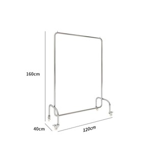 Expositor de ropa para tienda, de acero inoxidable, con <span class=keywords><strong>ruedas</strong></span>, para estudio de estilismo, con perchas, estante tipo isla para ropa de mujer - Product Image 4
