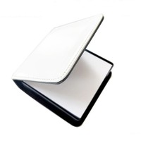Porte-notes autocollants carré personnalisé avec logo, boîte à mémos vierge en cuir PU pour sublimation