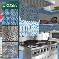 Vente en gros de mosaïques de piscine carrées de style européen, bleues, en verre cristal, pour l'extérieur