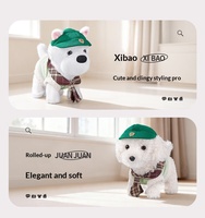 Peluche chiot électrique télécommandée HongRuiKe, simulation West Highland, avec boîte cadeau et logo personnalisé pour bébé (cadeau de pleine lune)