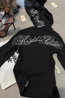 Ensemble 2 pièces pour femmes avec logo brodé personnalisé, haut à manches longues slim fit et pantalon évasé, ensemble de survêtement Y2K pour femmes