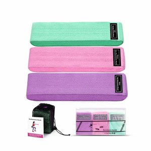 Juego de Bandas de Resistencia para Ejercicio con Logotipo Personalizado, Antideslizantes, 3 Niveles, de Tela, para Glúteos y Cadera, Hechas de Látex - Product Image 1