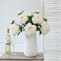 Fleur artificielle en gros d'usine pour la décoration de paysages de mariage, fleur de pivoine en soie pour la décoration de la maison, du bureau et des fêtes, fausse pivoine