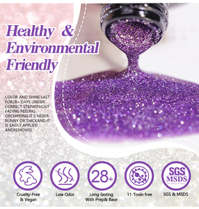 Vernis à ongles gel UV 7,3 ml, effet laser disco coloré, paillettes réfléchissantes, fournisseur de vernis à ongles gel UV, semi-permanent - Product Image 4