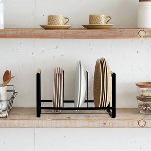 Japanese Style Dish <b>Rack</b> With Three Compartments For <b>Plates</b> And Dishes Desktop Storage Organizer For Kitchen Use - Product Image 2