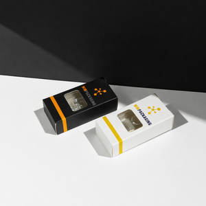 <strong>Small</strong> Business Matte Single Vial Package Tuck Box <strong>With</strong> Die Cut Window Custom Logo Black Body Serum Glass Vial Packaging <strong>Boxes</strong> - Product Image 1