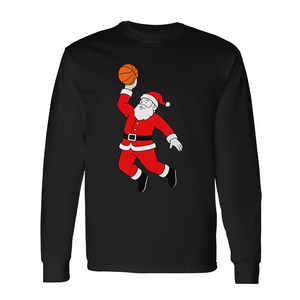 T-shirt à manches longues Santa Dunking Basketball Christmas - Product Image 2