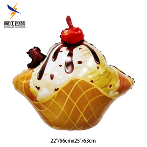 SJ gros dessin animé Dessert feuille ballons noël Halloween fête <span class=keywords><strong>d</strong></span>écoration hélium crème glacée <span class=keywords><strong>gâteau</strong></span> ballons en bleu dans un sac - Product Image 2