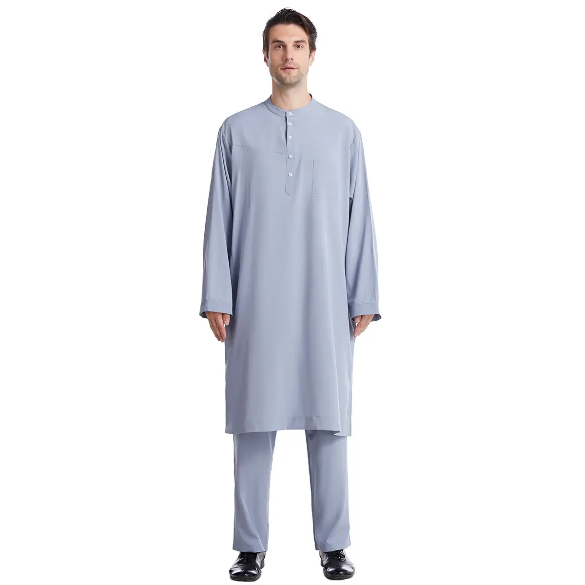 Lange Mouw Casual Mannen Tuniek Katoen Kurta Pyjama Indiase Yoga Diwali Jurk Set Broek En Thobes Mens Dubai