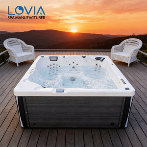 Vasca Idromassaggio Quadrata di Lusso per 5 Persone con Getti a Cascata e Design Moderno dell'Armadio - Product Image 2