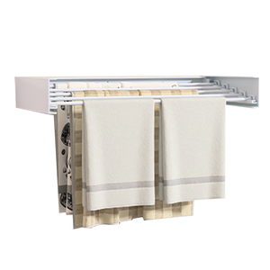 Trong Nhà Ngoài Trời Kim Loại Treo Giá Có Thể Gập Lại Treo Tường Gấp Quần Áo Khô Giá Với Móc - Product Image 4