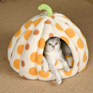 Cat <b>Nest</b> Four Seasons Universal Closed Dome Green Dots Strawberry Mongolian Yurt Cat Hideout Thickened Warm Dog House Pet - Product Image 2