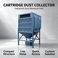 Machine de filtration à cartouches horizontales à jet pulsé avec accès latéral pour le nettoyage des poussières de meulage et d'usinage des métaux
