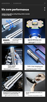 Lampe torche LED USB puissante en alliage d'aluminium, étanche IP65, portative pour extérieur, portée du faisceau laser 200-300M, longue autonomie
