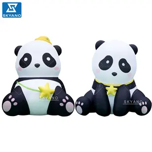 Opblaasbare Reuzenpanda Sculptuur Op Maat Opblaasbare Mascotte Stripfiguur Voor Reclame Feestvakantie Decoratie