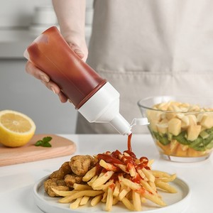 Empty 8oz 16oz 250ml 500ml Food Grade Chili Salad <b>Ketchup</b> <b>Tomato</b> Hot Sauce <b>Plastic</b> Squeeze <b>Bottle</b> with Black Cap for Mayonnaise - Product Image 3