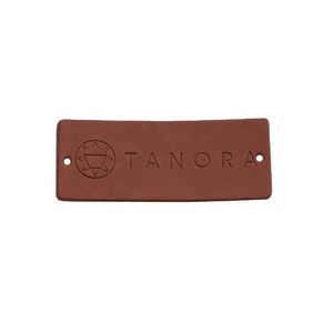 Di lusso a forma di fiore 3D etichette in pelle sintetica nome stampato <span class=keywords><strong>e</strong></span> pizzo decorazione per scarpe <span class=keywords><strong>e</strong></span> vestiti colore marrone Patch modello OEM - Product Image 1