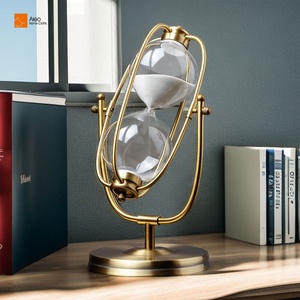 <span class=keywords><strong>Sablier</strong></span> en métal moderne fait main personnalisable, 10/15/30 min, grand ou petit, portable, écologique, cadeau de décoration rotatif - Product Image 1