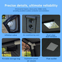 Tente tunnel gonflable en coton monobloc OEM pour 6 à 8 personnes, grande tente de camping portable et imperméable pour la nuit en extérieur