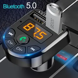 Modulator Mini Audio Odio Handsfree Charger Mobil Fm Transmitter Led Bluetooth Mobil Usb Mp3 Player untuk Mobil Mp3