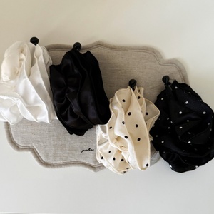 Pince à cheveux coréenne en satin à pois, simple, en tissu plissé, demi-attache, pince banane pour soirée - Product Image 1