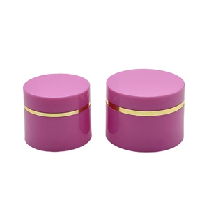 Bán buôn 300g nhựa rỗng cơ thể Mặt Kem lọ với dải vàng có nắp đậy cho bao bì mỹ phẩm - Product Image 3