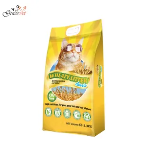 Premium Hard Clumping Wheat Cat Litter Flushed Recyclable Natural Material Eco-Friendly Factory Price For Pet Waste Disposal