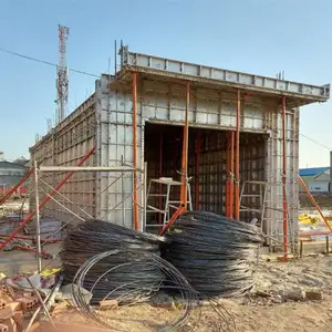 Estrutura pré-fabricada coluna redonda rammed terra concreto construção formal para projeto de vila de edifício