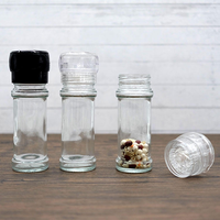 Récipient à épices en verre transparent de qualité supérieure, forme tube, avec bouchon en verre et en plastique, pour les essentiels de cuisine