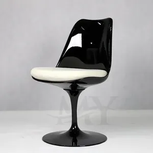 Chaise longue à prix abordables meubles de salle à manger moderne pour restaurant et loisirs chaise tulipe en fibre de verre pour la salle à manger