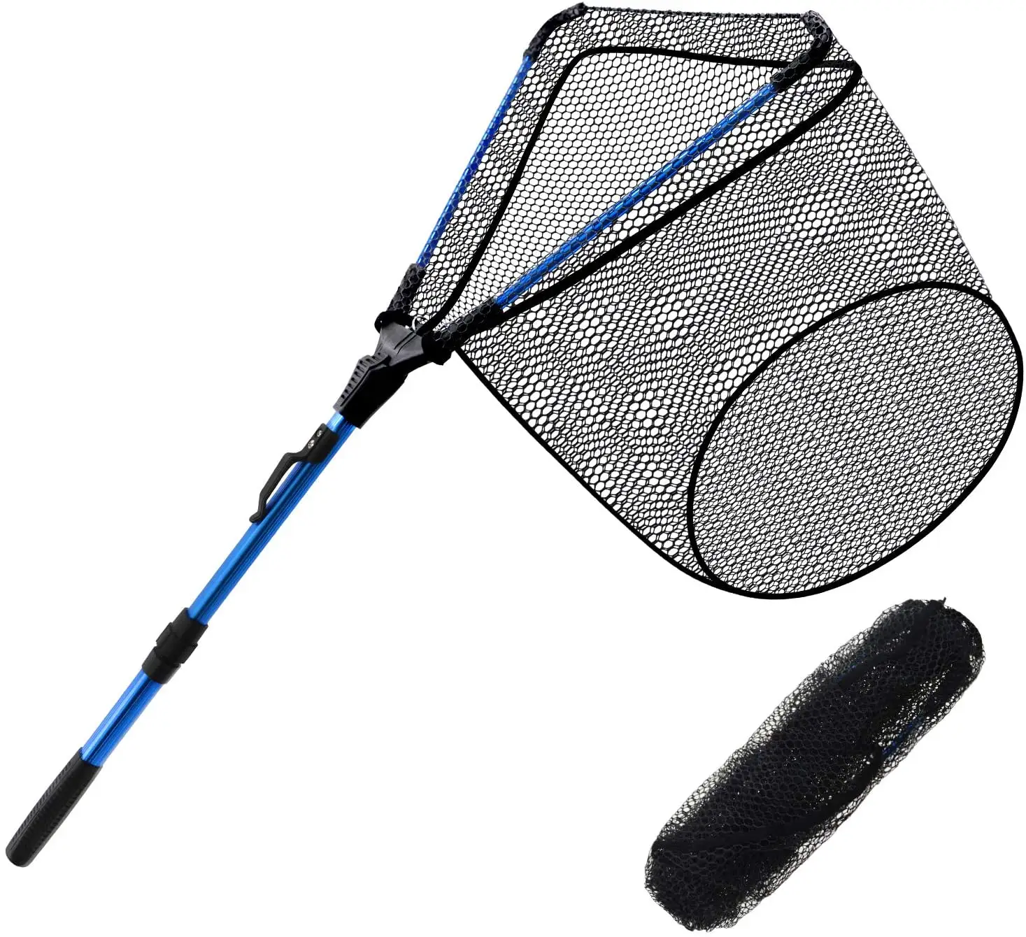 Hot Sell Foldable &Retractable Fishing Landing Net Classical Triangular Large Fishing Net For Freshwater& Saltwater