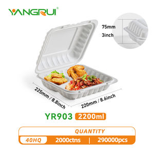 Boîtes d'emballage pratiques à <span class=keywords><strong>emporter</strong></span> de qualité restaurant Conteneurs de préparation de repas à 3 compartiments pour la restauration rapide Plats combinés - Product Image 2