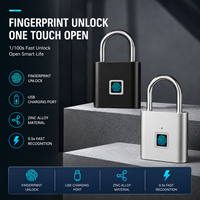 Cadenas intelligent à empreinte digitale Guidi, serrure biométrique sans clé, rechargeable par USB, avec anse en alliage de zinc pour armoire, casier, boîte à outils