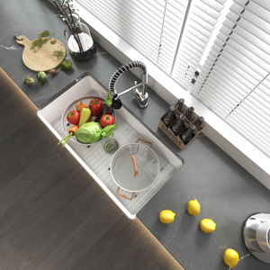 Fregadero de cocina de cerámica de arcilla refractaria blanco de 36 pulgadas, con delantal frontal, un solo tazón, estilo granja, profundo - Product Image 5