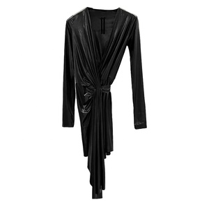 Abito a maniche lunghe con lacci a V profondo con lacci lunghi con trattamento stile <span class=keywords><strong>primavera</strong></span> estate 2024 Rick - Product Image 6