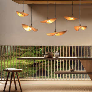 Bamboo Woven Pendant <b>Light</b> Oval Shape E27 LED Chandelier For Tea Room <b>Dining</b> Room Bedroom Lighting - Product Image 4