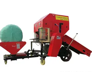 Yuvarlak silaj saman balyası saman chaff çim balya balyalama/paketleme/paketleme makinesi
