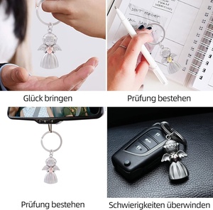 Porte-clés en forme d'ange gardien porte-bonheur avec pendentif cœur pour examen ou cadeau de <span class=keywords><strong>voiture</strong></span> pour femme, petite amie, collègues D 1275 - Product Image 5