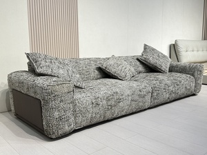 Venta caliente moderno italiano de lujo de lino Villa sofá cómodo reclinable en forma de L seccional sala de estar Venta caliente sofás de terciopelo - Product Image 3