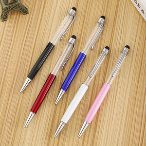 Durable Rotating Metal Ballpoint Pen Clear <b>Empty</b> Tube Touch Stylus Custom Logo <b>For</b> Party Giveaways - Product Image 1