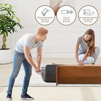 Lit d'invité convertible triple de taille Queen canapé pliant canapé en mousse à mémoire de forme 2 oreillers chaise-lit en tissu élégant pour hôtels villas