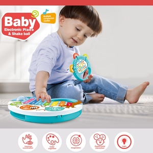 Jouet musical pour bébé, <span class=keywords><strong>piano</strong></span> tactile pour tout-petits, clavier de <span class=keywords><strong>piano</strong></span> et hochets, ensemble d'instruments de <span class=keywords><strong>musique</strong></span> avec lumière, <span class=keywords><strong>musique</strong></span> et sons d'animaux - Product Image 2