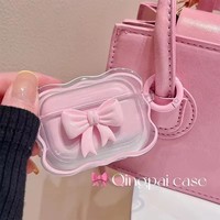 2025 nouveau doux vague bord rose dégradé nœud papillon Transparent TPU pour Airpos Pro 1 2 3 4 étui sans fil Bluetooth Silicone couverture souple