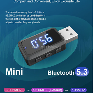 Émetteur FM <span class=keywords><strong>Bluetooth</strong></span> USB <span class=keywords><strong>pour</strong></span> <span class=keywords><strong>voiture</strong></span>, kit émetteur FM, modulateur radio, émetteur audio <span class=keywords><strong>Bluetooth</strong></span> USB, écran LED <span class=keywords><strong>pour</strong></span> <span class=keywords><strong>voiture</strong></span> T60 - Product Image 2